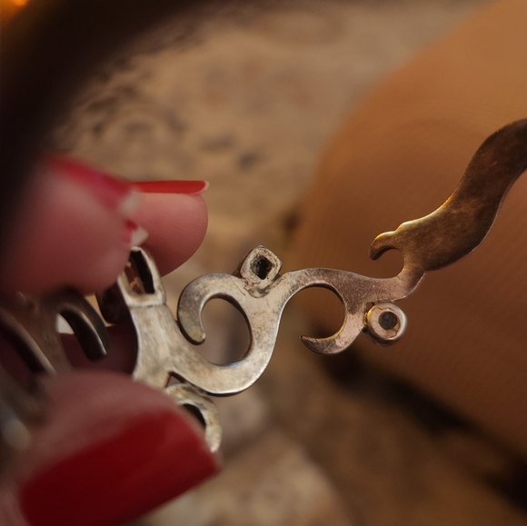 Heavy 925 Citrine Onyx inlay Vintage Artesian Braclet - Picture 9 of 10